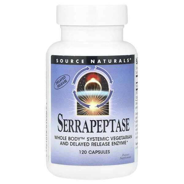 Source Naturals, Serrapeptase, 120 Capsules (60,000 SPU Per Capsule)