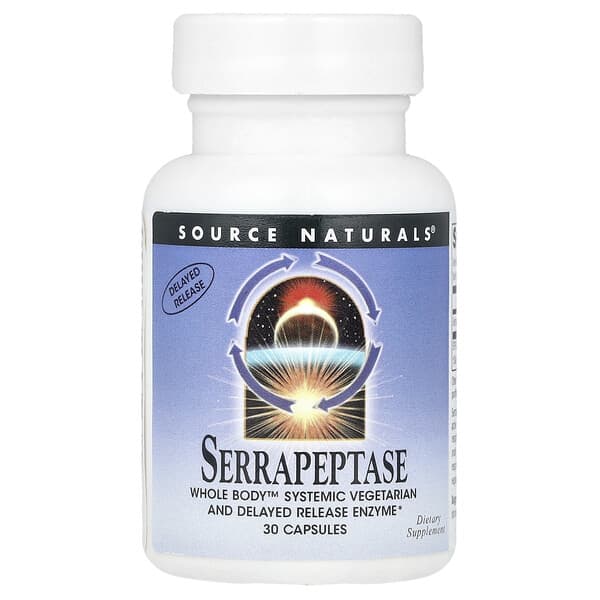 Source Naturals, Serrapeptase, 30 Capsules (60,000 SPU Per Capsule)