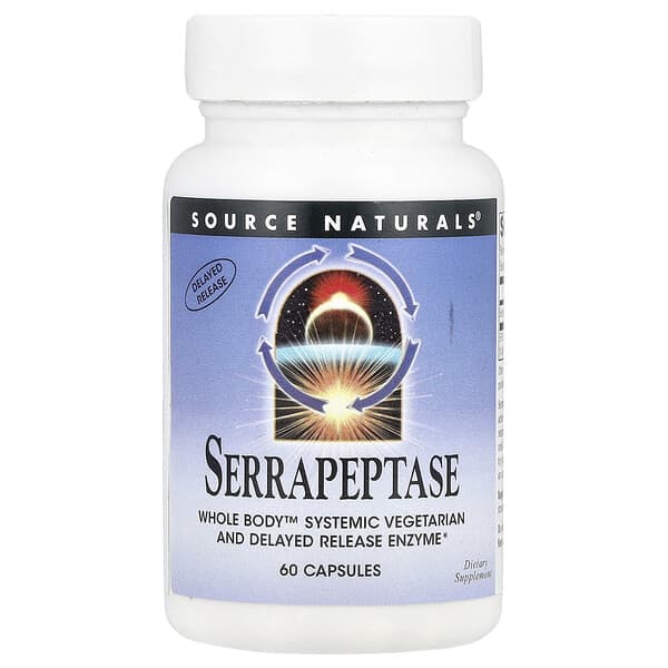 Source Naturals, Serrapeptase, 60 Capsules (60,000 SPU Per Capsule)
