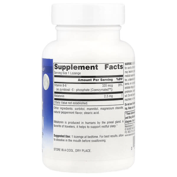 Alternative view of Source Naturals, Sleep Science®, Melatonin, Peppermint, 2.5 mg, 240 Lozenges