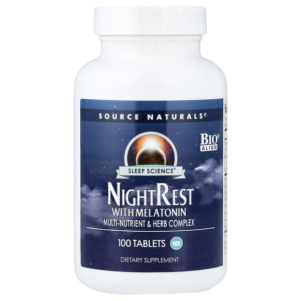 Source Naturals, Sleep Science®, NightRest™ With Melatonin, 100 Tablets
