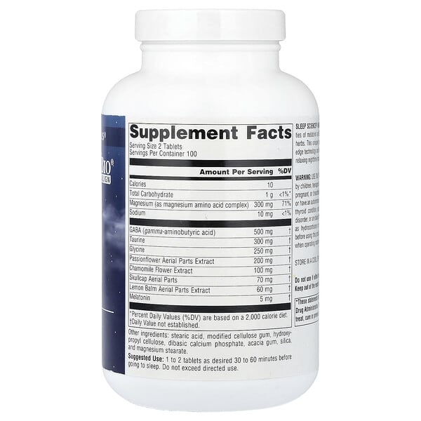 Alternative view of Source Naturals, Sleep Science®, NightRest™ With Melatonin, 200 Tablets