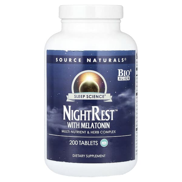 Source Naturals, Sleep Science®, NightRest™ With Melatonin, 200 Tablets 4 Source Naturals, Sleep Science®, NightRest™ With Melatonin, 200 Tablets