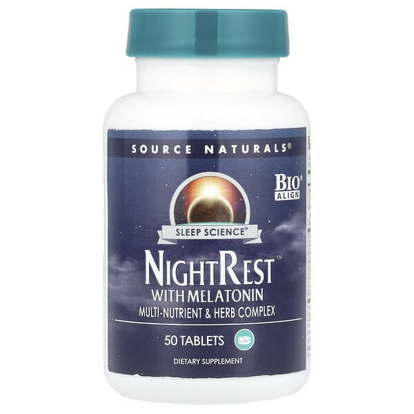 Source Naturals, Sleep Science®, NightRest™ With Melatonin, 50 Tablets