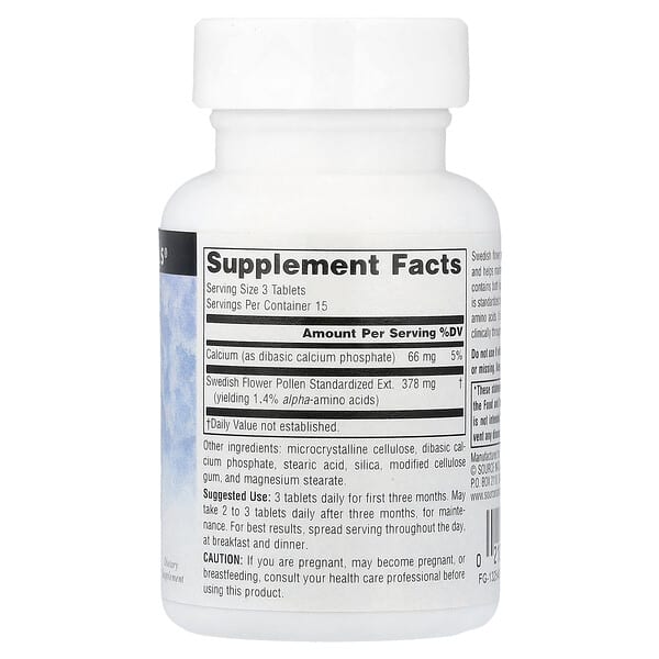 Alternative view of Source Naturals, Swedish Flower Pollen, 45 Tablets