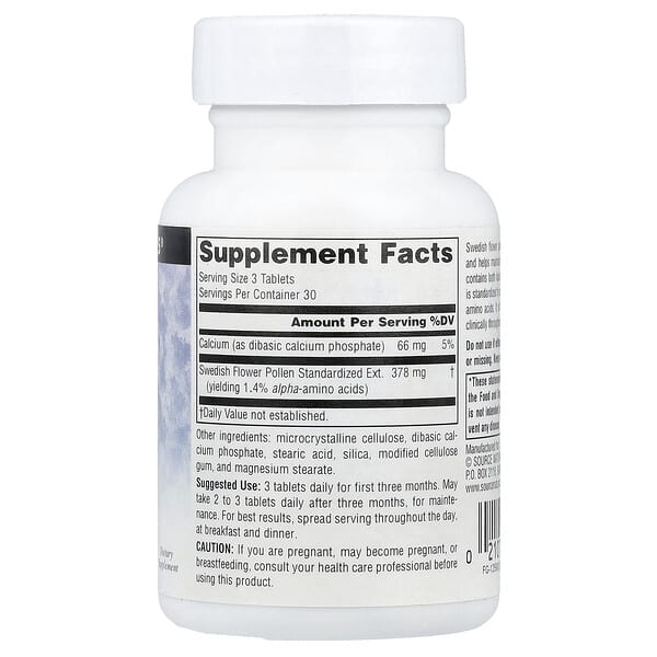 Alternative view of Source Naturals, Swedish Flower Pollen, 90 Tablets