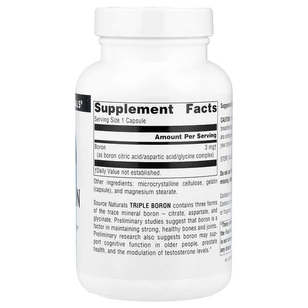 Alternative view of Source Naturals, Triple Boron, 3 mg, 200 Capsules