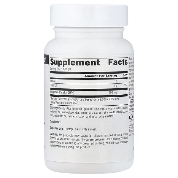 Alternative view of Source Naturals, Ubiquinol, CoQH, 100 mg, 30 Softgels