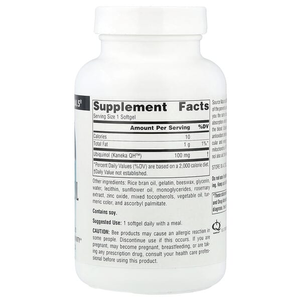 Alternative view of Source Naturals, Ubiquinol CoQH, 100 mg, 90 Softgels