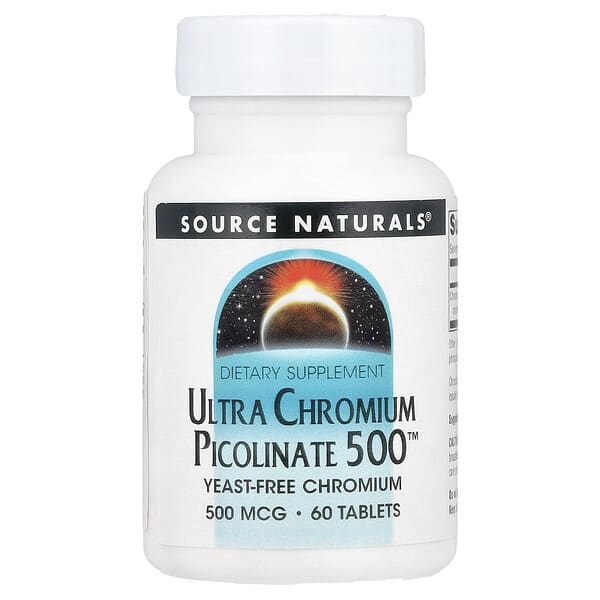 Source Naturals, Ultra Chromium Picolinate 500™, 500 mcg, 60 Tablets