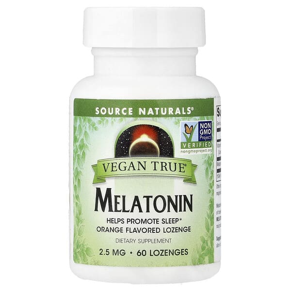 Source Naturals, Vegan True®, Melatonin, Orange, 60 Lozenges