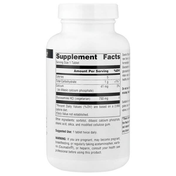 Alternative view of Source Naturals, Vegetarian Glucosamine, 120 Tablets