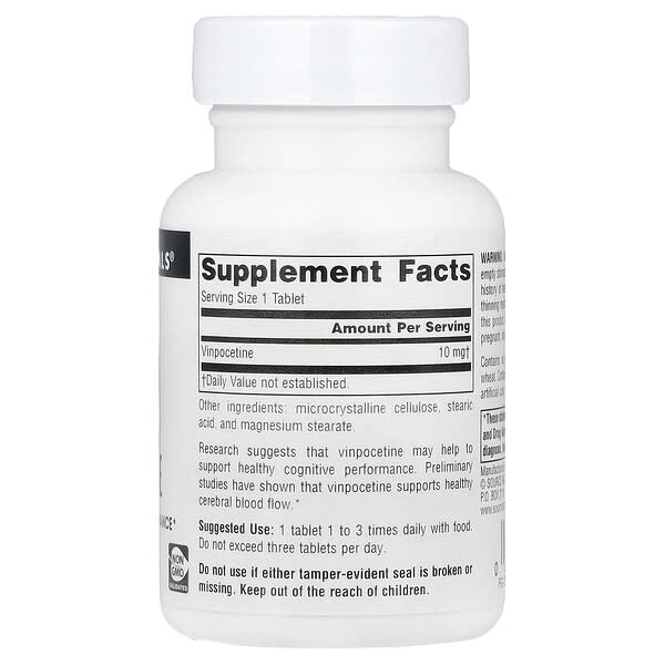 Alternative view of Source Naturals, Vinpocetine, 10 mg, 120 Tablets