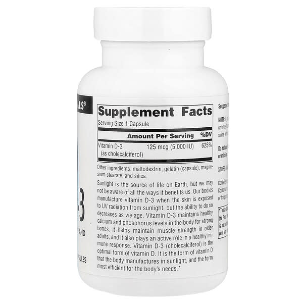 Alternative view of Source Naturals, Vitamin D-3, 125 mcg (5,000 IU), 120 Capsules