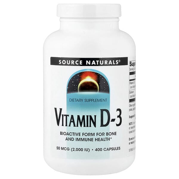 Source Naturals, Vitamin D-3, 400 Capsules