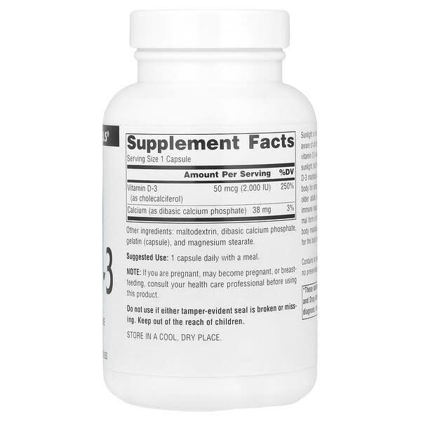 Alternative view of Source Naturals, Vitamin D-3, 50 mcg (2,000 IU), 200 Capsules