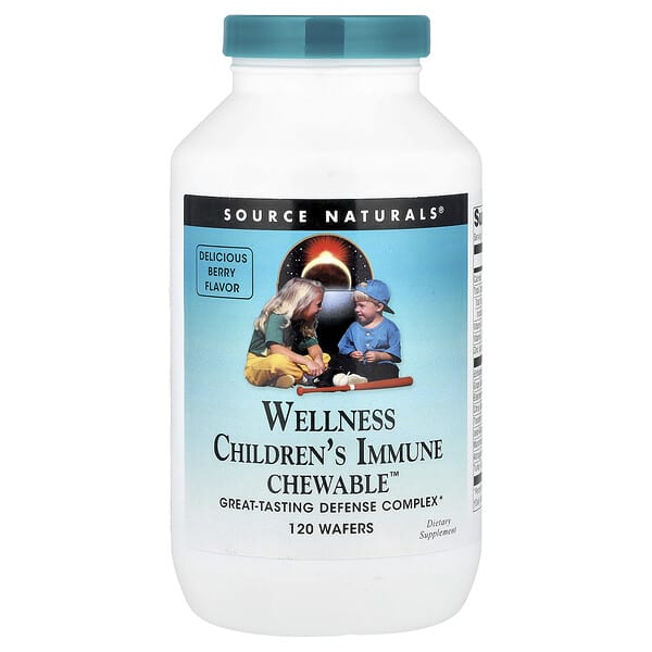 Source Naturals, Wellness Children's Immune Chewable™, Berry, 120 Wafers 2 Source Naturals, Wellness Children's Immune Chewable™, Berry, 120 Wafers