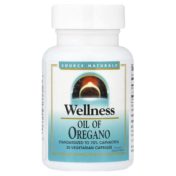 Source Naturals, Wellness, Oil Of Oregano , 30 Vegetarian Capsules (45 mg per Capsule)