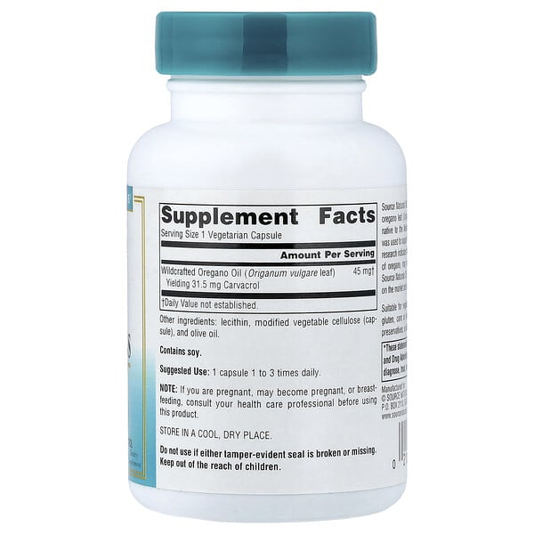 Alternative view of Source Naturals, Wellness, Oil of Oregano, 60 Vegetarian Capsules (45 mg per Capsule)
