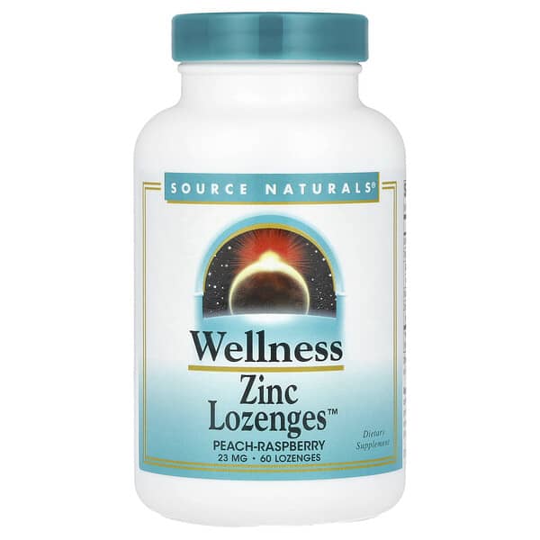 Source Naturals, Wellness Zinc Lozenges™, Peach-Raspberry, 23 mg, 60 Lozenges 5 Source Naturals, Wellness Zinc Lozenges™, Peach-Raspberry, 23 mg, 60 Lozenges