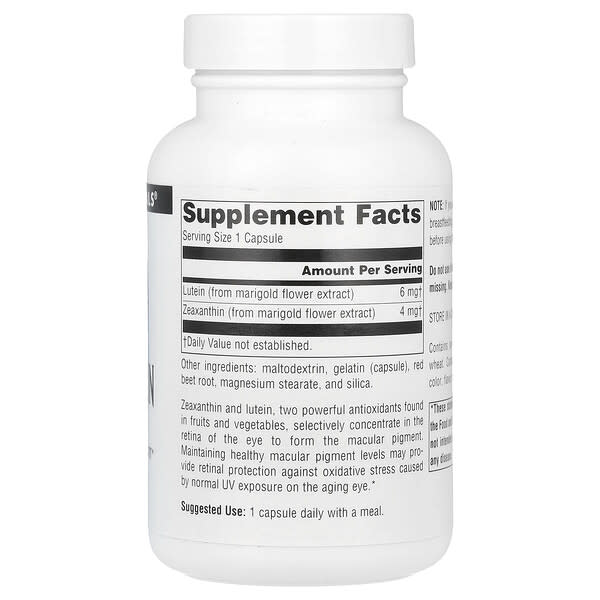 Alternative view of Source Naturals, Zeaxanthin with Lutein, 10 mg, 120 Capsules