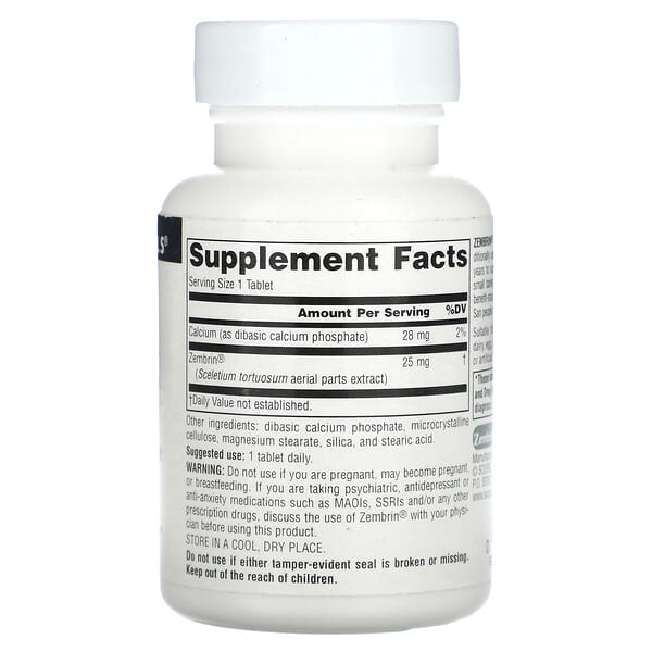 Alternative view of Source Naturals, Zembrin, 25 mg, 30 Tablets