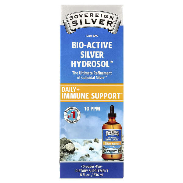Sovereign Silver, Bio-Active Silver Hydrosol™, Liquid Drops, 8 fl oz (236 ml)