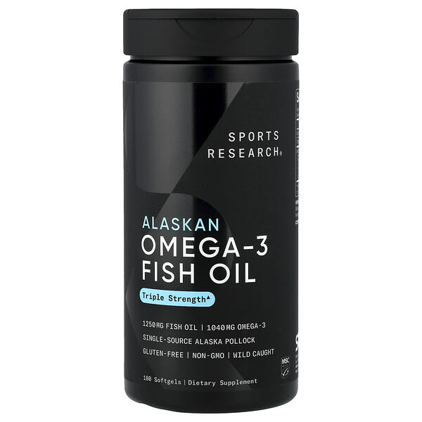 Sports Research, Alaskan Omega-3 Fish Oil, Triple Strength, 180 Softgels