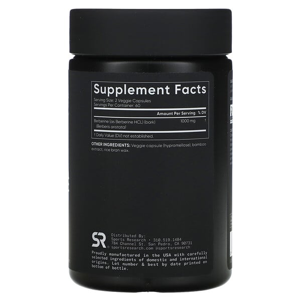Alternative view of Sports Research, Berberine, 120 Veggie Capsules (500 mg per Capsule)