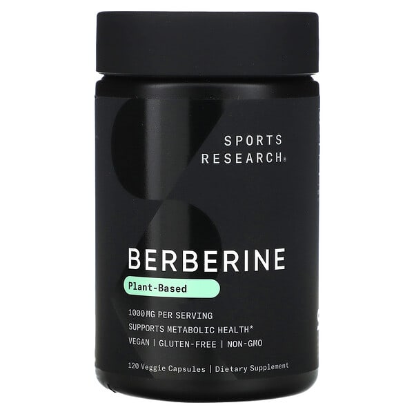 Sports Research, Berberine, 120 Veggie Capsules (500 mg per Capsule)