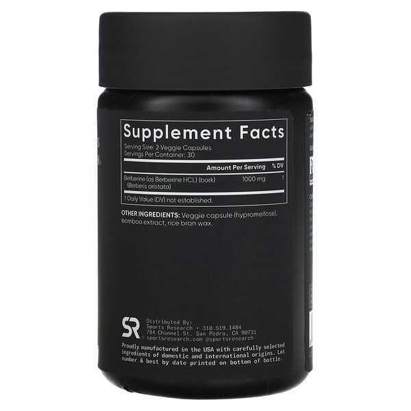 Alternative view of Sports Research, Berberine, 60 Veggie Capsules (500 mg per Capsule)