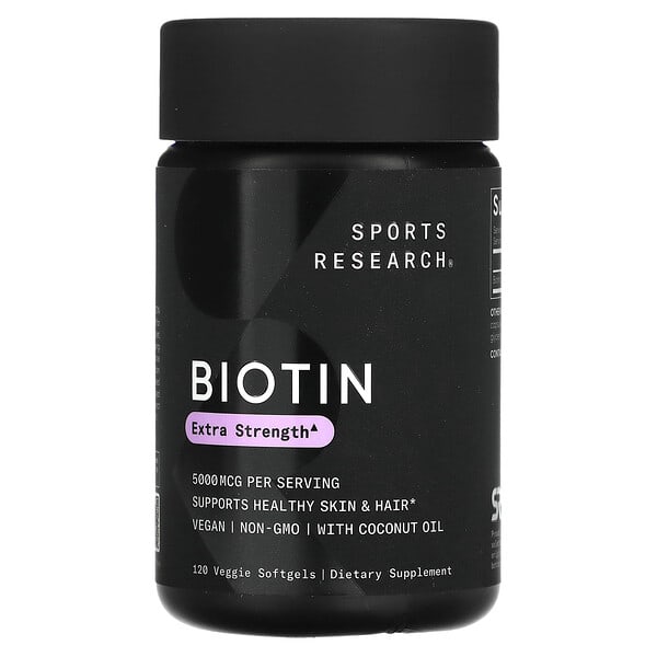 Sports Research, Biotin, 5,000 mcg, 120 Veggie Softgels