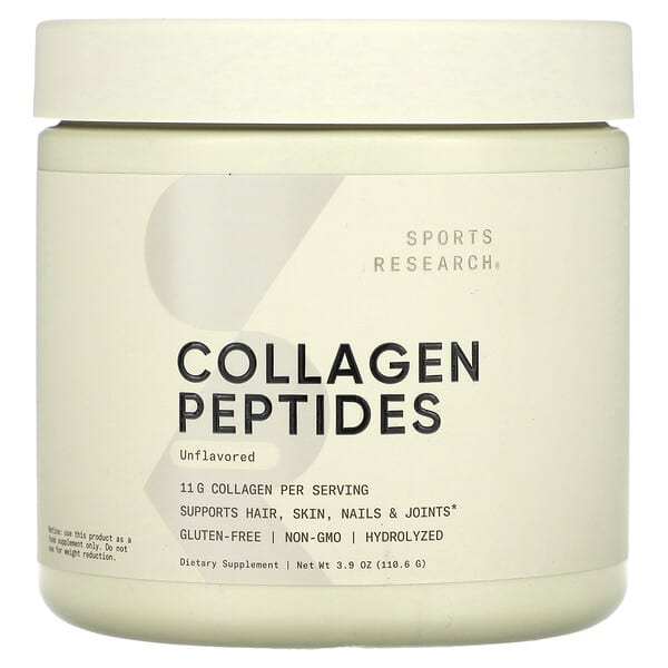 Sports Research, Collagen Peptides,  Unflavored, 3.9 oz (110.6 g)