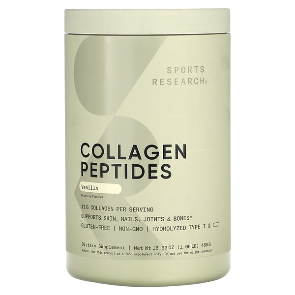 Sports Research, Collagen Peptides, Vanilla , 1.06 lb (480 g)