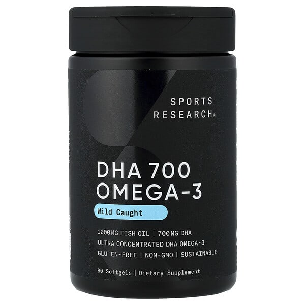 Sports Research, DHA 700 Omega-3, Wild Caught, 90 Softgels