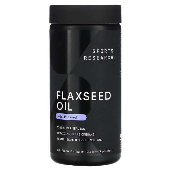 Sports Research, Flaxseed Oil, 1,200 mg, 180 Veggie Softgels 2 Sports Research, Flaxseed Oil, 1,200 mg, 180 Veggie Softgels