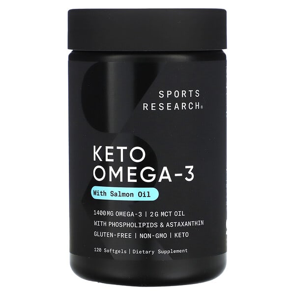 Sports Research, Keto Omega-3 with Salmon Oil, 120 Softgels