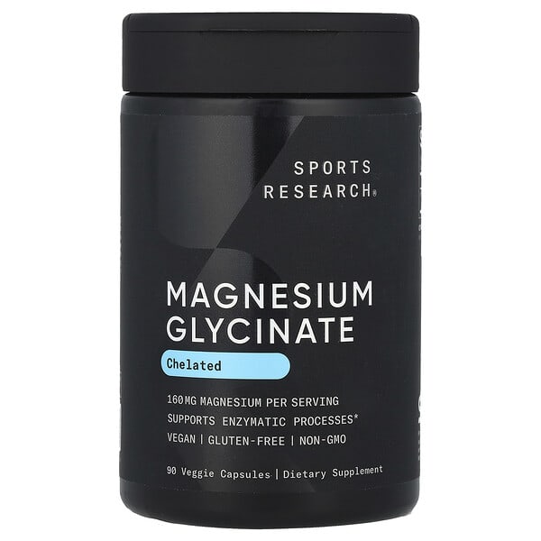Sports Research, Magnesium Glycinate, 90 Veggie Capsules (80 mg per Capsule)