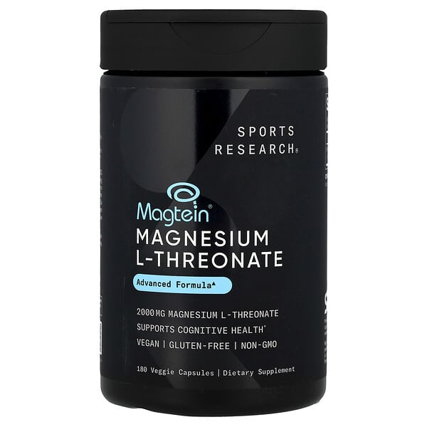 Sports Research, Magtein®, Magnesium L-Threonate, 180 Veggie Capsules (666 mg per Capsule)