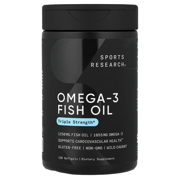 Sports Research, Omega-3 Fish Oil, Triple Strength, 120 Softgels