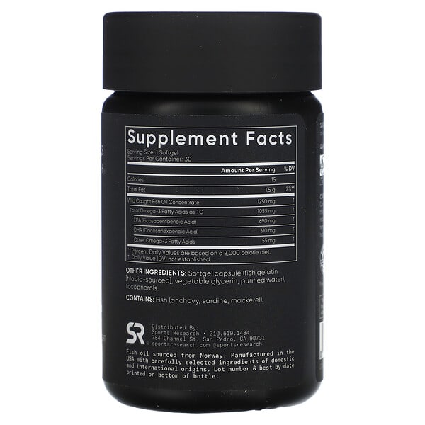 Alternative view of Sports Research, Omega-3 Fish Oil, Triple Strength , 30 Softgels