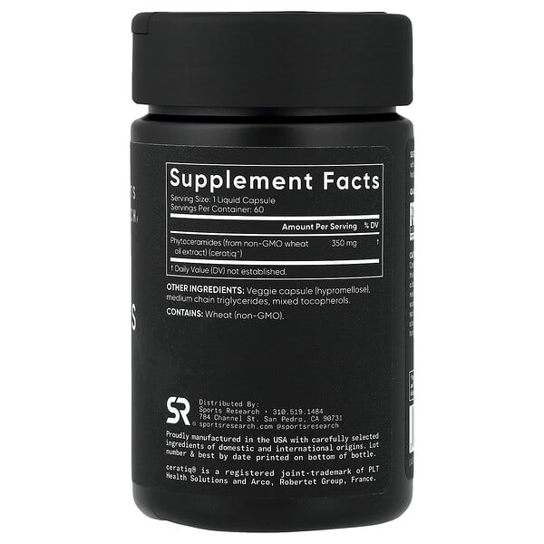 Alternative view of Sports Research, Phytoceramides, 350 mg , 60 Liquid Veggie Capsules