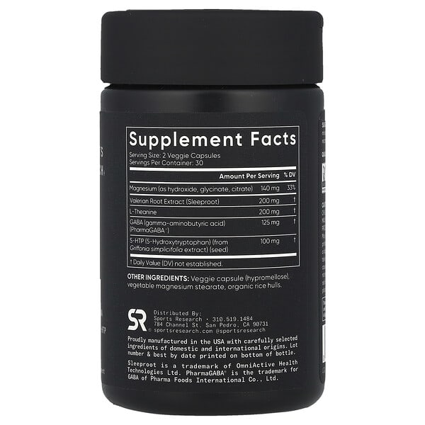 Alternative view of Sports Research, Sleep Complex, Melatonin-Free, 60 Veggie Capsules