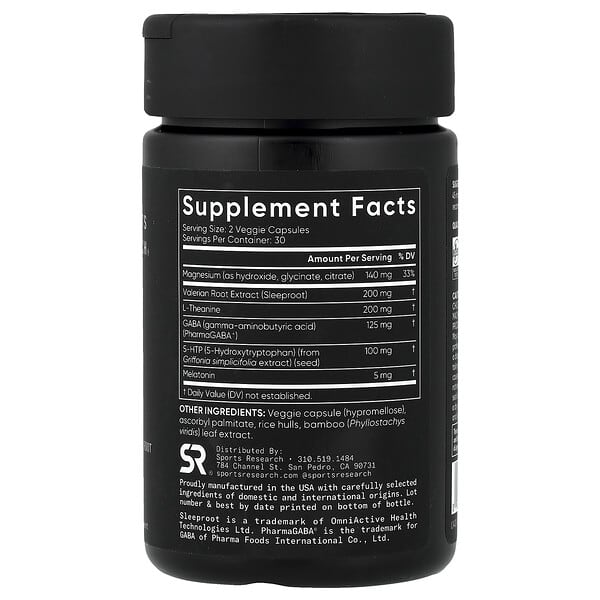 Alternative view of Sports Research, Sleep Complex with Melatonin, 60 Veggie Capsules