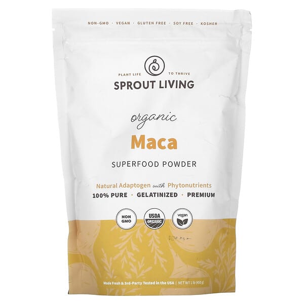 Sprout Living, Organic Maca, Superfood Powder, 1 lb (450 g) 2 Sprout Living, Organic Maca, Superfood Powder, 1 lb (450 g)