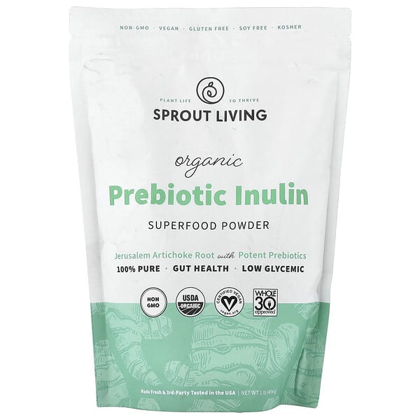 Sprout Living, Organic Prebiotic Inulin, Superfood Powder, 1 lb (454 g)