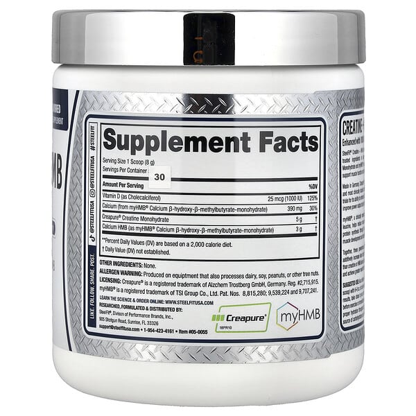 Alternative view of SteelFit, Creatine + HMB, Unflavored, 8.5 oz (240 g)
