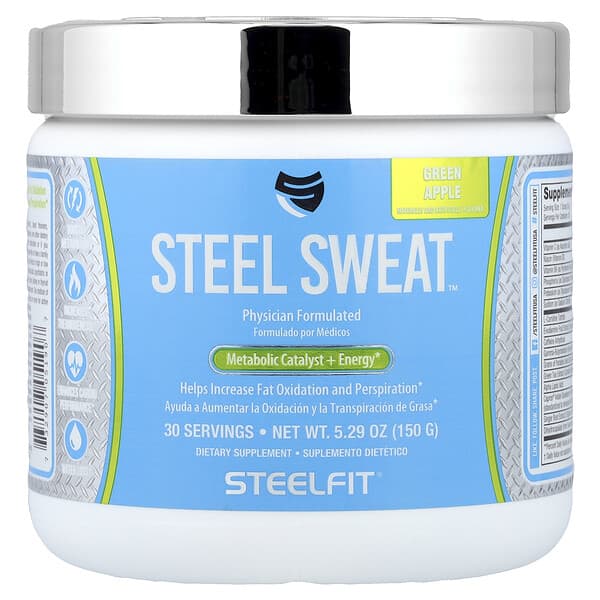 SteelFit, Steel Sweat ™, Metabolic Catalyst + Energy, Green Apple, 5.29 oz (150 g)