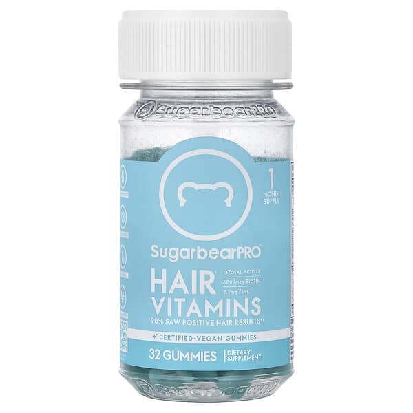 SugarbearPro, Hair Vitamins Gummies, 32 Gummies