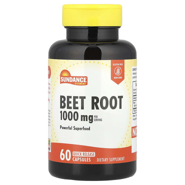 Sundance Vitamins, Beet Root, 60 Quick Release Capsules (500 mg per Capsule)